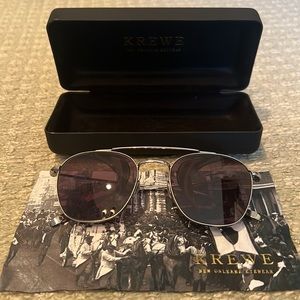 Krewe Earhart Blinker, titanium and oak sunglasses